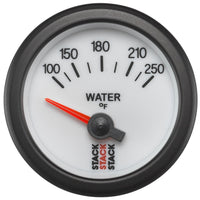 Autometer Stack 52mm 100-250 Deg F 1/8in NPTF Electric Water Temp Gauge - White