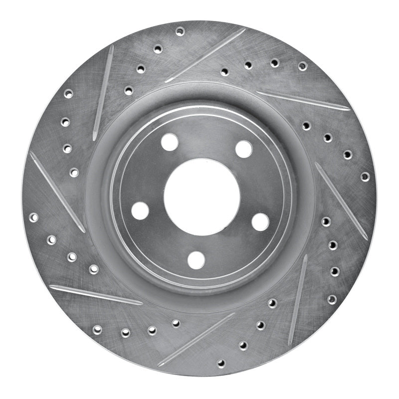 R1 Concepts R1 07-10 Chevrolet COBALT Front Left Drilled & Slotted Silver Brake Rotor