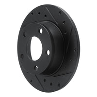 R1 Concepts R1 99-02 Audi A6 Quattro Rear Right Drilled & Slotted Black Brake Rotor