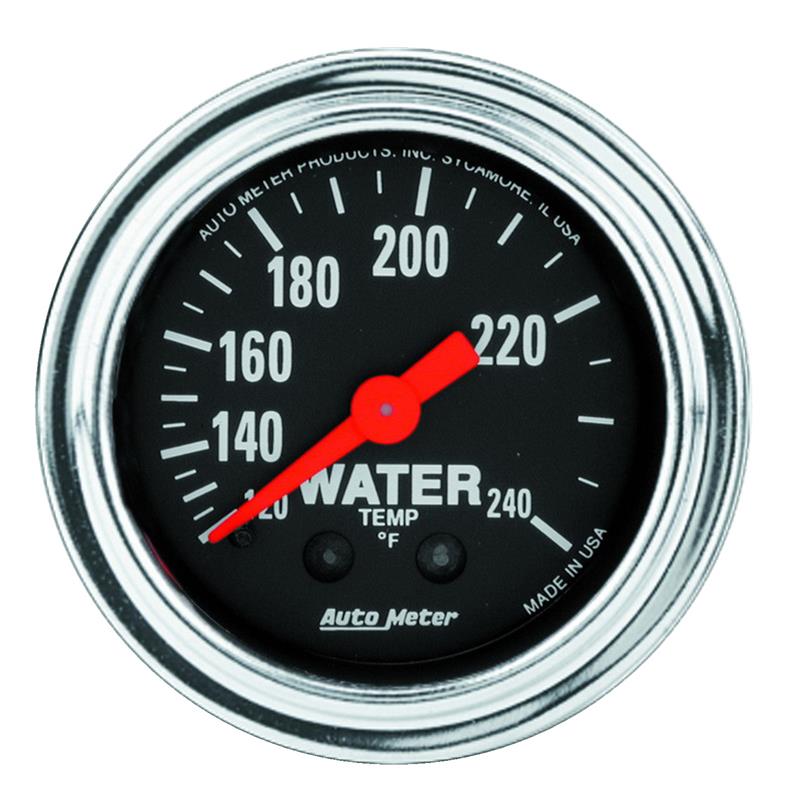 AutoMeter Gauge Water Temp 2-1/16in. 120-240 Deg. F Mechanical Traditional Chrome