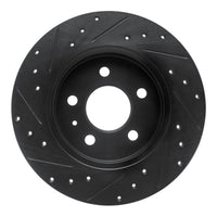 R1 Concepts R1 00-09 Audi A4 (USA/Canada) Rear Right Drilled & Slotted Black Brake Rotor