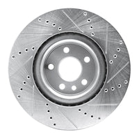 R1 Concepts R1 15-19 Jaguar E-Pace Front Left Drilled & Slotted Silver Brake Rotor