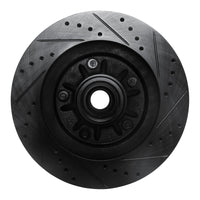 R1 Concepts R1 97-99 Ford F-150 RWD Front Left Drilled & Slotted Black Brake Rotor