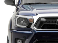 Raxiom 12-15 Toyota Tacoma Axial Series Headlights w/ LED Bar- Black Housing (Clear Lens)