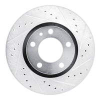 R1 Concepts R1 87-88 BMW M5 Front Right Drilled & Slotted Silver Brake Rotor