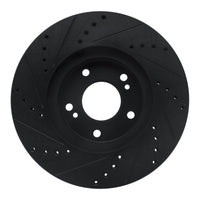 R1 Concepts R1 97-01 Infiniti Q45 Front Right Drilled & Slotted Black Brake Rotor