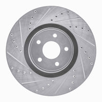 R1 Concepts R1 14-19 Ford Focus Front Left Drilled & Slotted Silver Brake Rotor