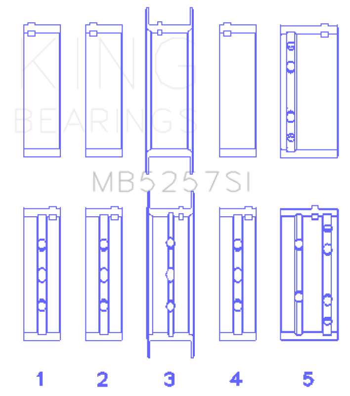 King Engine Bearings General Motors 379 V8 OHV (Size .026) Crankshaft Main Bearings (Set of 5)