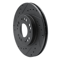 R1 Concepts R1 91-04 Dodge STEALTH Front Left Drilled & Slotted Black Brake Rotor