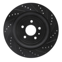 R1 Concepts R1 13-19 Ford Police Interceptor Sedan Rear Left Drilled & Slotted Black Brake Rotor