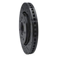R1 Concepts R1 10-14 Ford F-150 RWD Front Right Drilled & Slotted Black Brake Rotor