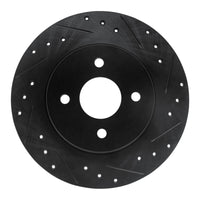 R1 Concepts R1 02-04 Ford Focus Rear Right Drilled & Slotted Black Brake Rotor
