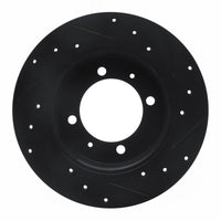 R1 Concepts R1 88-93 Dodge 2000 GTX Rear Left Drilled & Slotted Black Brake Rotor