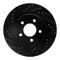 R1 Concepts R1 05-14 Ford Mustang Rear Left Drilled & Slotted Black Brake Rotor