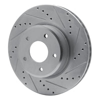 R1 Concepts R1 05-06 Pontiac GTO Front Right Drilled & Slotted Silver Brake Rotor