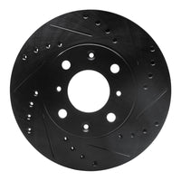 R1 Concepts R1 86-91 Acura Integra Front Right Drilled & Slotted Black Brake Rotor