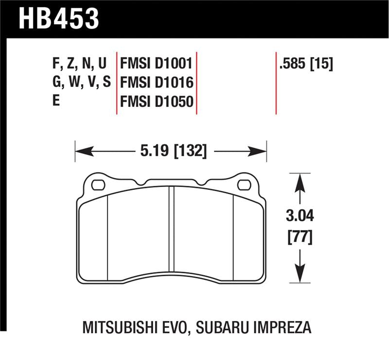 Hawk Performance Hawk 03-06 Evo / 04-09 STi / 09-10 Genesis Coupe (Track Only) / 2010 Camaro SS / 08-09 Pontiac G8 GX