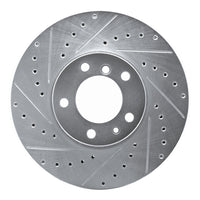 R1 Concepts R1 91-01 BMW 850CI Front Left Drilled & Slotted Silver Brake Rotor