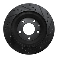 R1 Concepts R1 93-95 Mazda RX-7 Rear Left Drilled & Slotted Black Brake Rotor