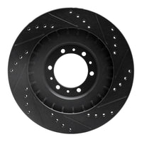 R1 Concepts R1 98-04 Mitsubishi Montero Front Left Drilled & Slotted Black Brake Rotor