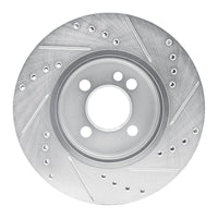 R1 Concepts R1 07-15 Mini Cooper Clubman Front Left Drilled & Slotted Silver Brake Rotor