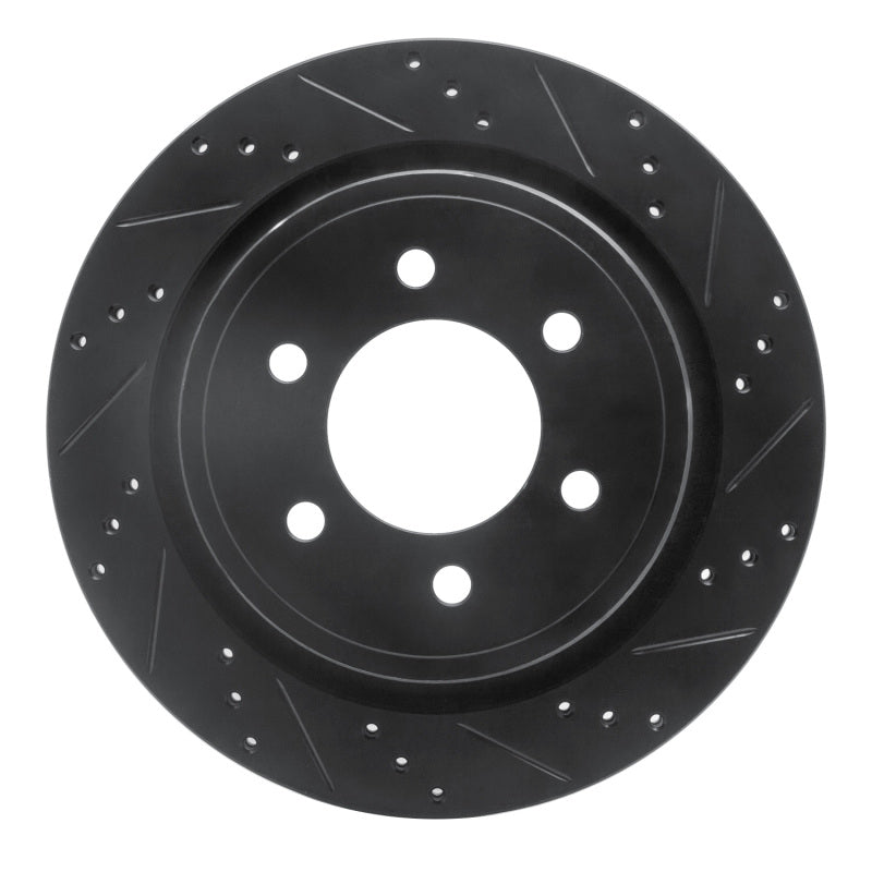 R1 Concepts R1 12-20 Ford F-150 4WD Rear Right Drilled & Slotted Black Brake Rotor