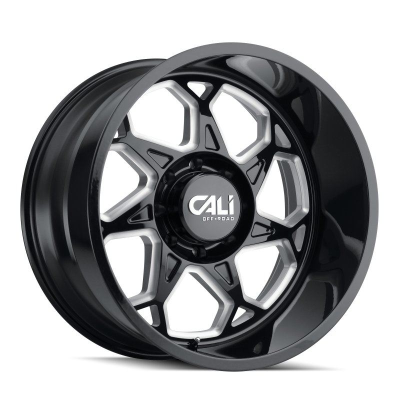 Cali Off-Road 9111 Sevenfold 20x12 / 6x135 BP / -51mm Offset / 87.1mm Hub Gloss Black Milled Wheel