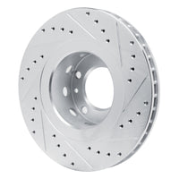 R1 Concepts R1 87-88 BMW M5 Front Right Drilled & Slotted Silver Brake Rotor