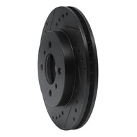R1 Concepts R1 98-07 Mitsubishi Mirage Front Left Drilled & Slotted Black Brake Rotor
