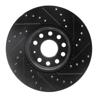 R1 Concepts R1 2005-2025 Audi A3 Sportback E-Tron Front Left Drilled & Slotted Black Brake Rotor