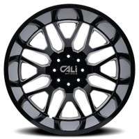 Cali Off-Road 9115D Invader Dually 22x8.25 / 8x165.1 BP / -232mm OS / 121.3mm Hub Gls Blk Mill Wheel