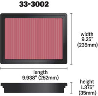K&N Engineering K&N 12 Isuzu D-Max 2.5L L4 DSL Replacement Air Filter