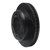 R1 Concepts R1 08-25 Ford E-150 Rear Left Drilled & Slotted Black Brake Rotor