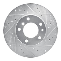 R1 Concepts R1 89-95 BMW 530I Front Right Drilled & Slotted Silver Brake Rotor