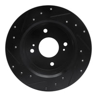 R1 Concepts R1 79-81 Nissan 200SX Rear Right Drilled & Slotted Black Brake Rotor