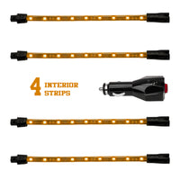XKGLOW XK Glow Single Color XKGLOW UnderglowLED Accent Light Car/Truck Kit Amber - 4x8In
