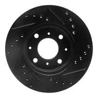 R1 Concepts R1 86-91 Acura Integra Front Left Drilled & Slotted Black Brake Rotor