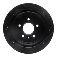 R1 Concepts R1 03-11 Cadillac CTS Rear Left Drilled & Slotted Black Brake Rotor