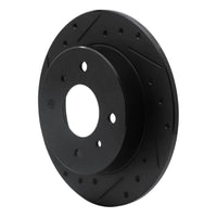 R1 Concepts R1 90-06 Infiniti G20 Rear Left Drilled & Slotted Black Brake Rotor