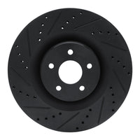 R1 Concepts R1 16-18 Ford Focus Front Left Drilled & Slotted Black Brake Rotor