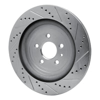 R1 Concepts R1 13-19 Ford Explorer Rear Left Drilled & Slotted Silver Brake Rotor