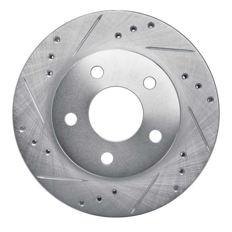 R1 Concepts R1 86-92 Ford Thunderbird Front Left Rear Left Drilled & Slotted Silver Brake Rotor