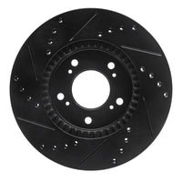 R1 Concepts R1 91-01 Acura Integra Front Right Drilled & Slotted Black Brake Rotor