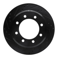 R1 Concepts R1 08-25 Ford E-150 Rear Left Drilled & Slotted Black Brake Rotor