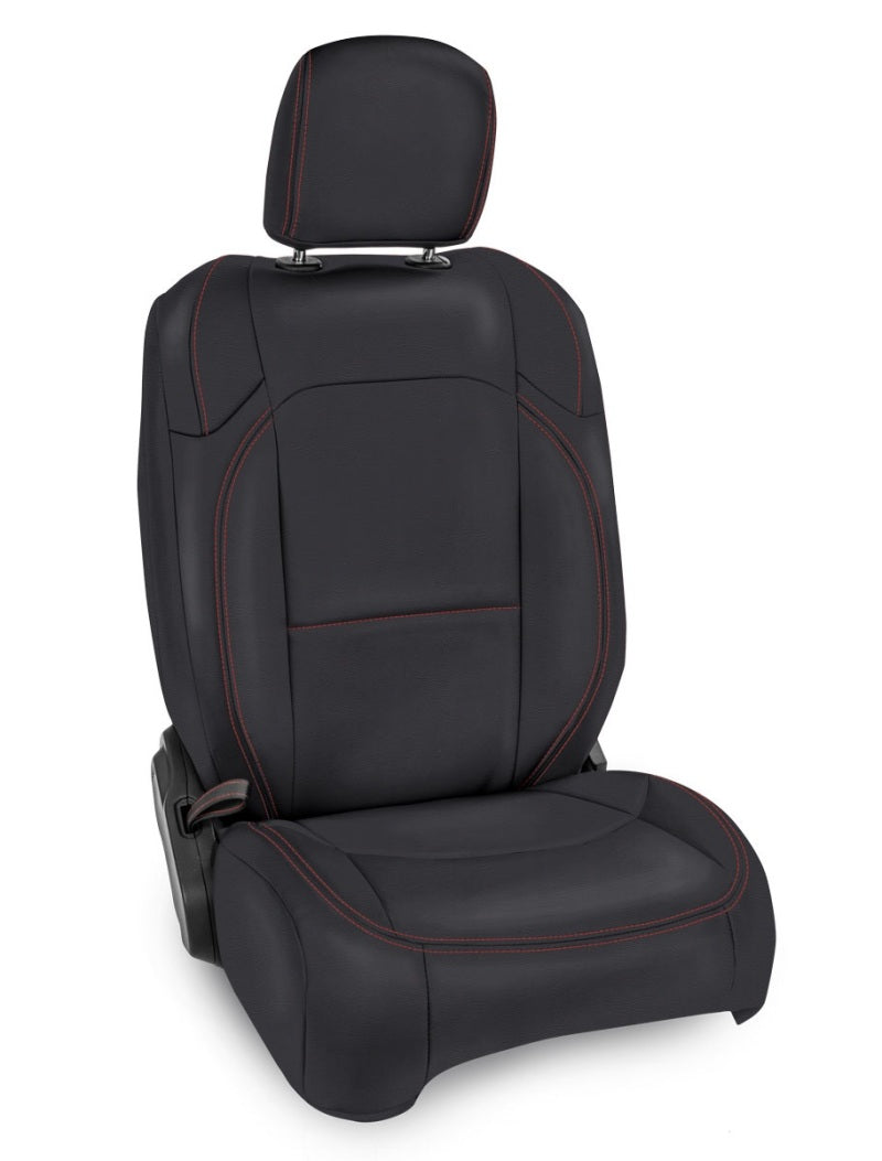 PRP Seats PRP 2018+ Jeep Wrangler JL/2 door/Rubicon  Front Seat Covers (Pair) - Black with Red Stitching