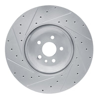R1 Concepts R1 21-25 Jaguar F-Pace Front Right Drilled & Slotted Silver Brake Rotor