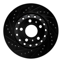 R1 Concepts R1 04-10 Audi A8 Rear Left Drilled & Slotted Black Brake Rotor