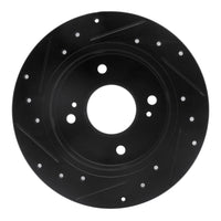 R1 Concepts R1 89-98 Nissan 240SX Rear Right Drilled & Slotted Black Brake Rotor