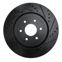 R1 Concepts R1 08-11 Nissan Pathfinder Front Right Drilled & Slotted Black Brake Rotor