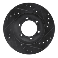 R1 Concepts R1 84-87 Isuzu Pickup Front Left Drilled & Slotted Black Brake Rotor